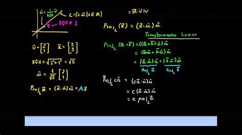 Expressando a projeção de um vetor em uma linha como produto de uma