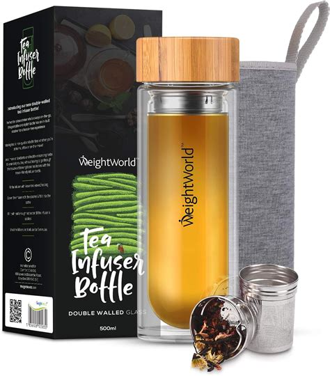 WeightWorld Bouteille THÉIÈRE Infusion Infuseur à Thé en Verre