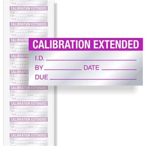 Calibration Extended Labels | Calibration Labels