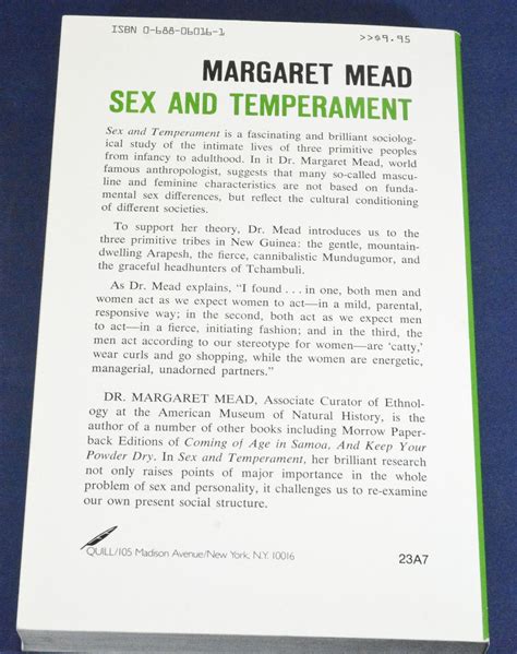 Sex And Temperament In Three Primitive Societies Margaret Mead Etsy