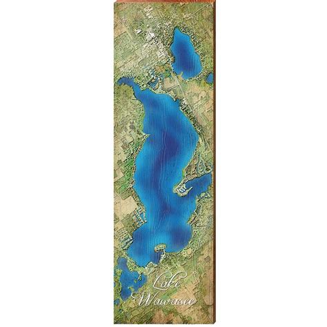 Lake Wawasee, Indiana Satellite Styled Map – Mill Wood Art