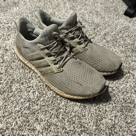 men’s grey adidas ultraboost pretty worn very... - Depop