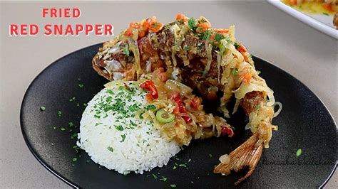 Crispy Fried Red Snapper With Tangy Onion Sauce YouTube