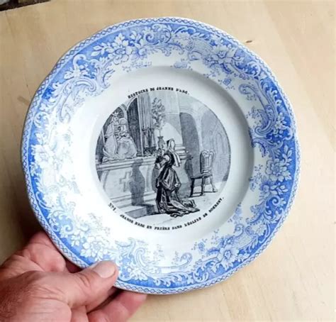 Ancienne Assiette Parlante Jeanne D Arc Fa Ence Creil Et Montereau N