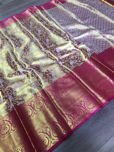 Pure Kanjeevaram Handloom Silk Sarees M With Blouse Piece At Rs