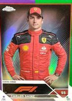 Carlos Sainz Topps Chrome Formula Purple Green Refractor