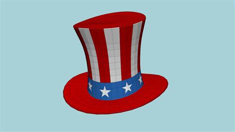 Uncle Sam Hat 01 Red 3d Model By Gsommer