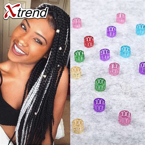 100pcs/lot Xtrend Fashion Dreadlock Beads Adjustable Hair Rings for Braids Dreadlock Rings ...