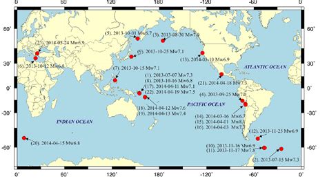 Figure From Large Submarine Earthquakes That Occurred Worldwide In A