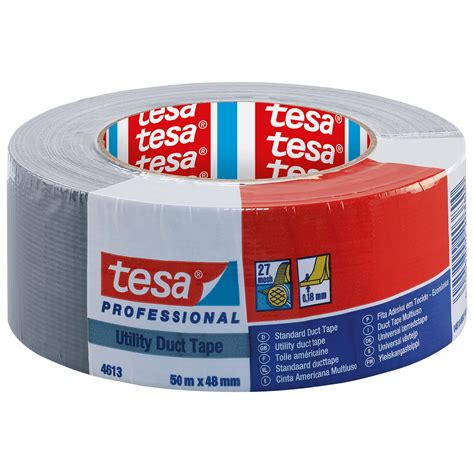 Tesa 74613 Professional Utility Duct Tape 48mm X 50m Silver Rapid