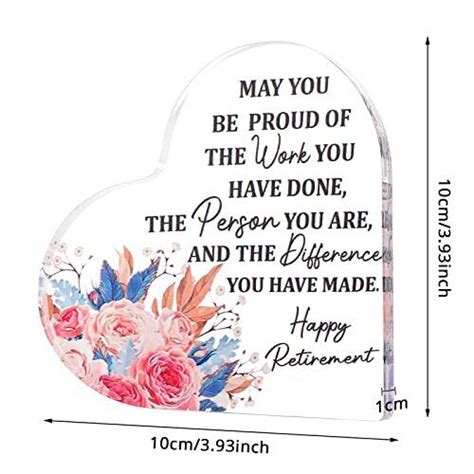 Retirement Ts For Women Acrylic Heart Shaped Retirement Plaque Keepsake And Ebay