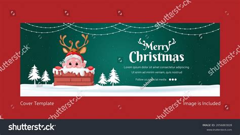 Flat Cover Page Design Merry Christmas Stock Vector (Royalty Free ...