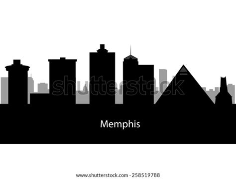 Memphis Tennessee City Skyline Silhouette Vector Stock Vector Royalty