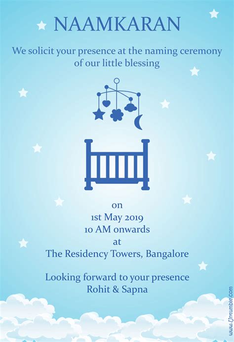 Naming Ceremony Invitation Card For Baby Boy Editable 200 Vectors Stock