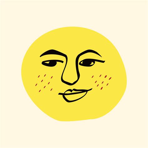 Funny Funky sun with a lovely face. Freaky quirky sun. Card in modern doodle style. Vector ...