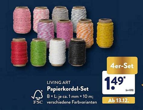 Living Art Papierkordel Set Angebot Bei Aldi Nord Prospekte De