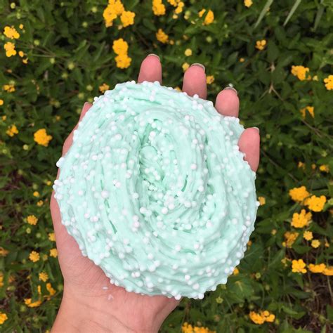 Mint To Be Crunchy Floam Slime Scented Slime Crunchy Etsy