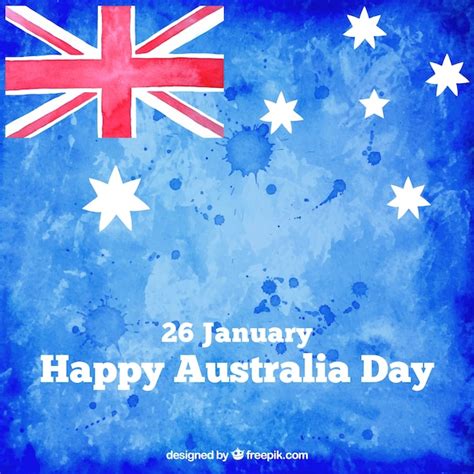 Free Vector | Hand painted australia day flag background