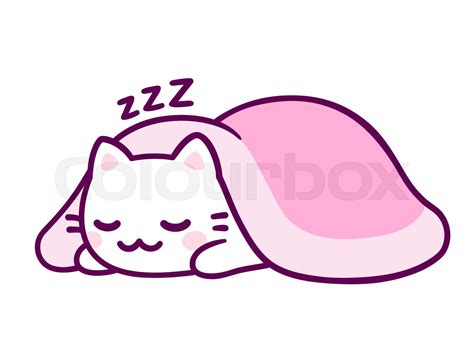 Cute cartoon sleeping cat | Stock vector | Colourbox