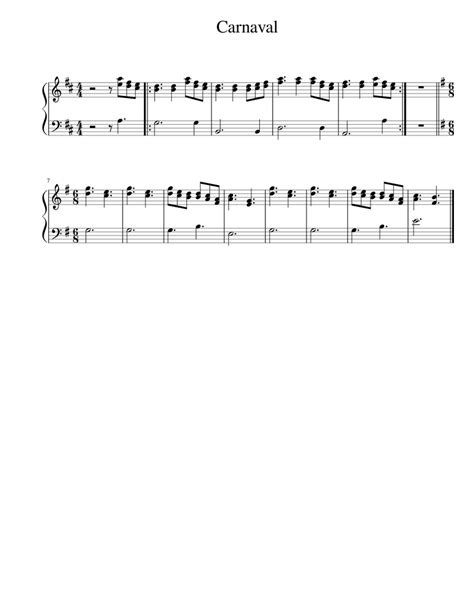 Carnaval Sheet Music For Piano Solo Easy