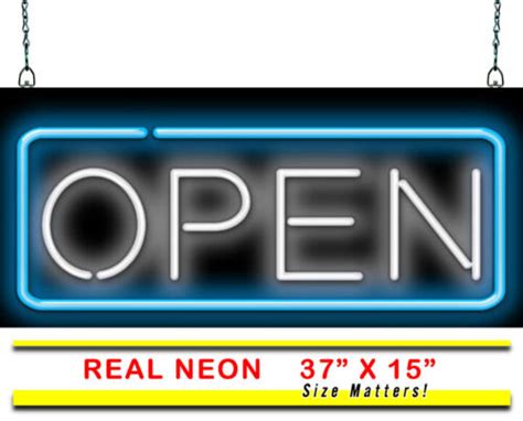 Open With Border Neon Sign Jantec X Restaurant Business Salon