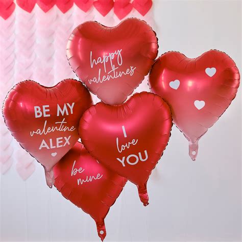 Bouquet Globos Corazones Rojos Personalizables Sticker 5 por sólo 6