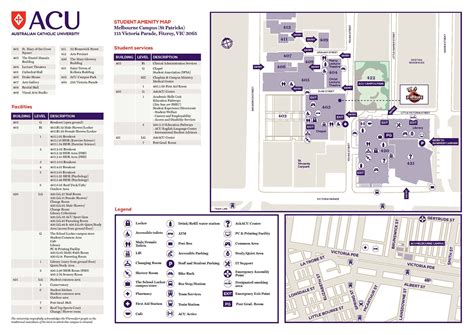 Melbourne campus amenity map - ACU