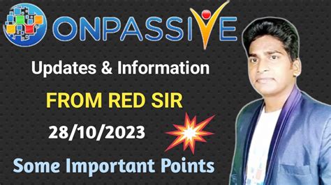 Onpassive Updates Information From Red Sir Some Important