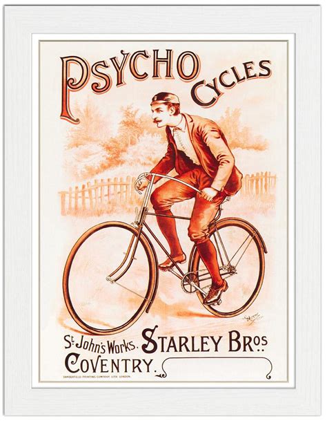 Psycho Cycles Coventry Bicycle Poster Art Print £799 Framed Print