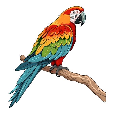 Premium Vector Hand Drawn Solid Color Parrot Illustration