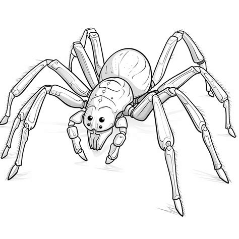 Premium Photo Spooky Spider Sketch Coloring Page With A Full Body