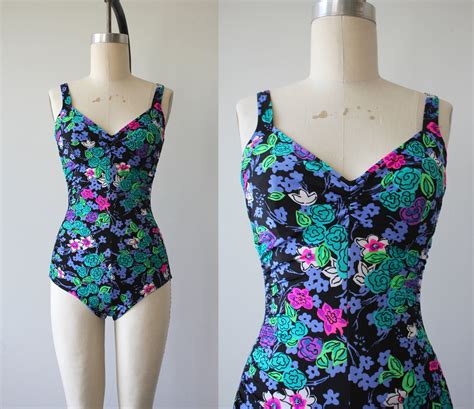 Vintage 1980s Bathing Suit 80s Gaber Swimsuit 80s One Etsy