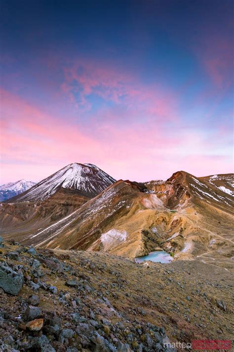 Ngauruhoe Volcano Mt Doom At Dawn Tongariro New Zealand Royalty Free Image