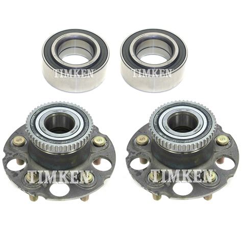 Front And Rear Wheel Bearings Hubs Kit Timken For Honda Odyssey Fwd