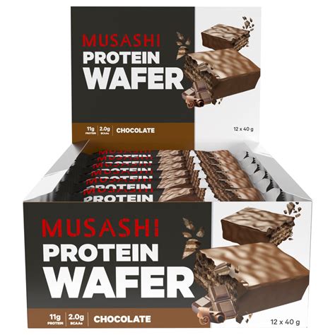 Musashi Protein Wafer 12 X 40g Bars Chocolate Flavour Discount Chemist