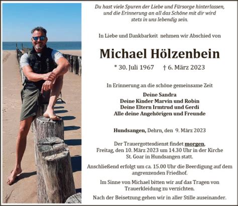 Traueranzeigen von Michael Hölzenbein vrm trauer de