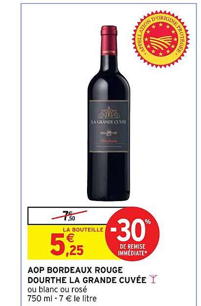 Promo Aop Bordeaux Rouge Dourthe La Grande Cuv E Chez Intermarch Hyper