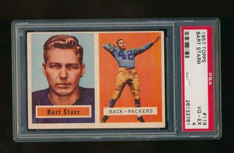 Topps Bart Starr Rookie Card Psa Vg Ex Crease Free Looks