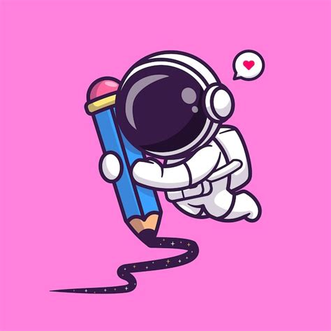 Bonito Espa O De Desenho Do Astronauta L Pis Dos Desenhos Animados