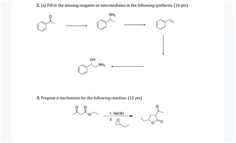 Solved A Fill In The Missing Reagents Or Intermediates Chegg