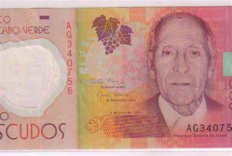 Cape Verde Escudos Unc Polymer Currency Note Kb Coins