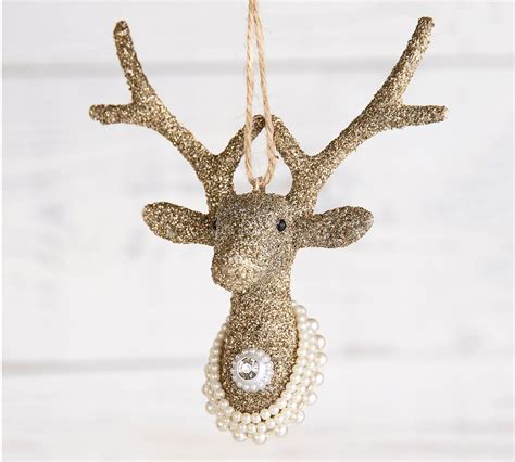 Pb Sparkle Reindeer Bust Ornament Pottery Barn