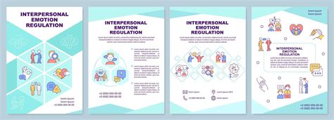 Interpersonal Emotion Regulation Brochure Template Leaflet Design With Linear Icons Editable 4