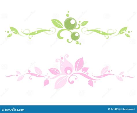 Floral headers stock vector. Illustration of green, isolated - 9414918