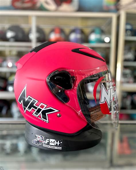 Helm Nhk R Solid Pink Magenta Dof Helm Half Face Original Nhk Lazada