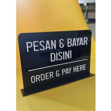 Jual Order Pay Here Bayar Disini Sign Acrylic Akrilik Shopee