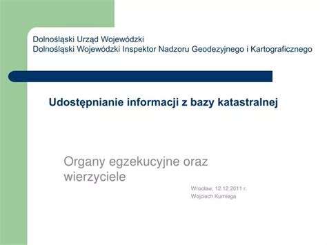 PPT Udostępnianie informacji z bazy katastralnej PowerPoint