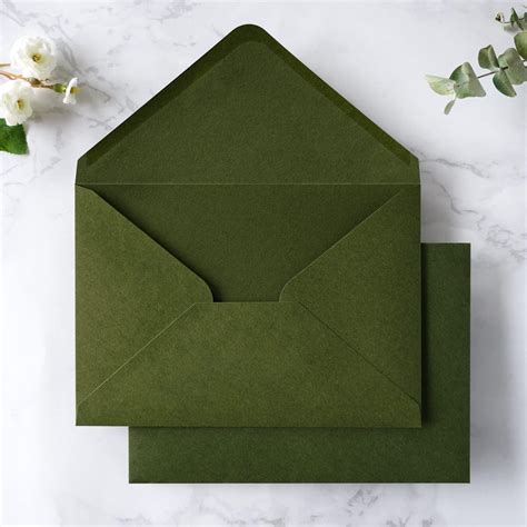 Amazon Ponatia Pcs Pack A Envelopes X Olive Green