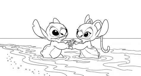 Angel Stitch Para Imprimir - 68 Stitch y Angel para colorear para imprimir | Disney Ohana