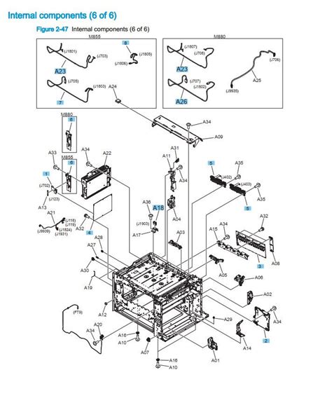 Hp M855 M880 Laser Printer Part Diagrams